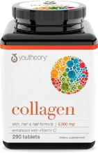 حبوب الكولاجين مع فيتامين سي يوثيري Youtheory collagen 6000 mg 290 قرص