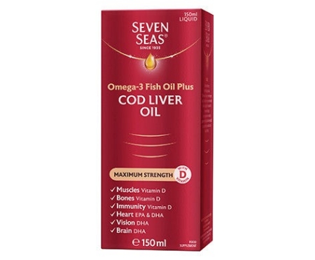 Seven Seas Omega-3 Fish Oil plus Cod Liver Oil Maximum Strength Liquid