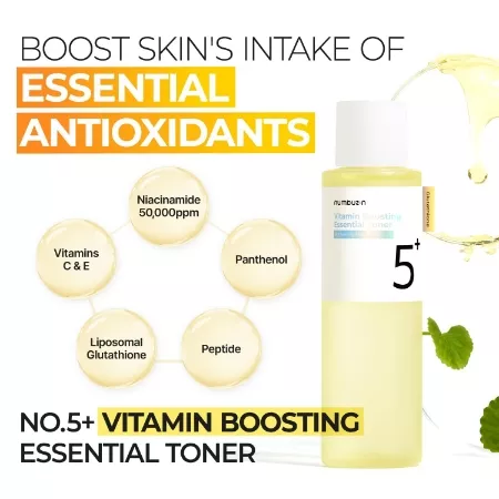 numbuzin No.5+ Vitamin Boosting Essential Toner with Glutathione, Niacinamide