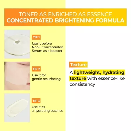 numbuzin No.5+ Vitamin Boosting Essential Toner with Glutathione, Niacinamide