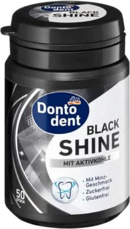 صورة لبان الفحم DM BLACK SHINE GUM - Dontodent - 1G (50 x 1G): استمتع بنفَسٍ منعش وثقة لا تُضاهى!