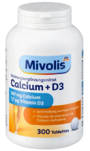 Mivolis Calcium + D3 300 tablets Lactose free Supplement