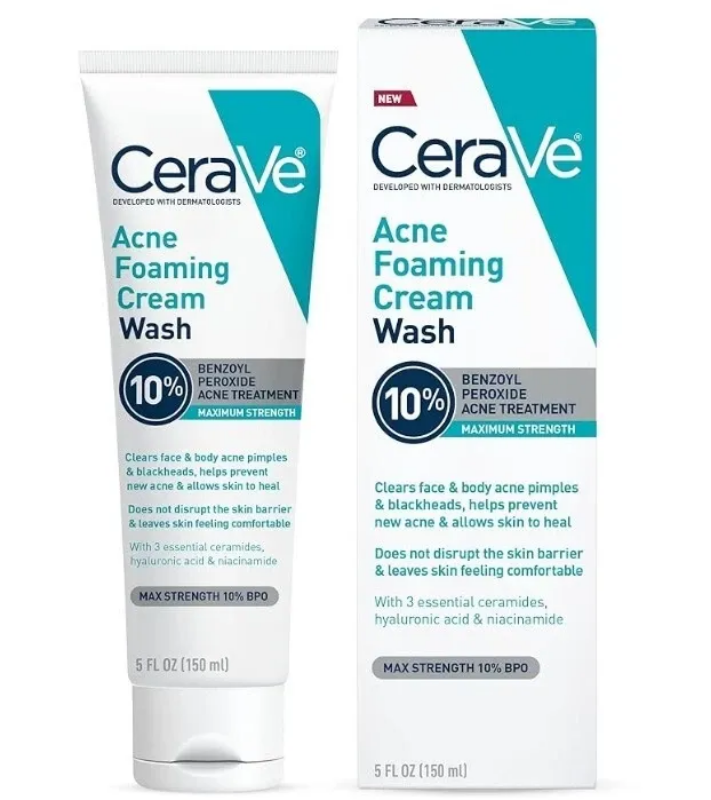 cerave acne foaming cream wash 10 benzoyl peroxide