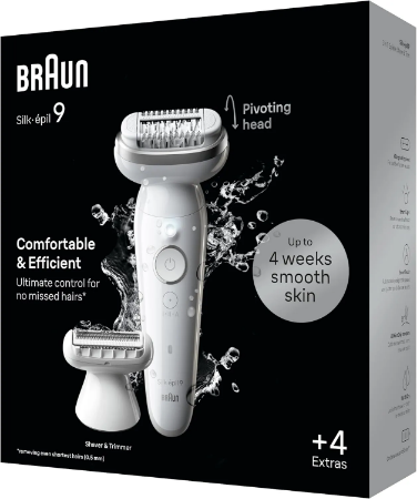 Braun Silk·épil 9 Epilator for Women, 9-041, Silver
