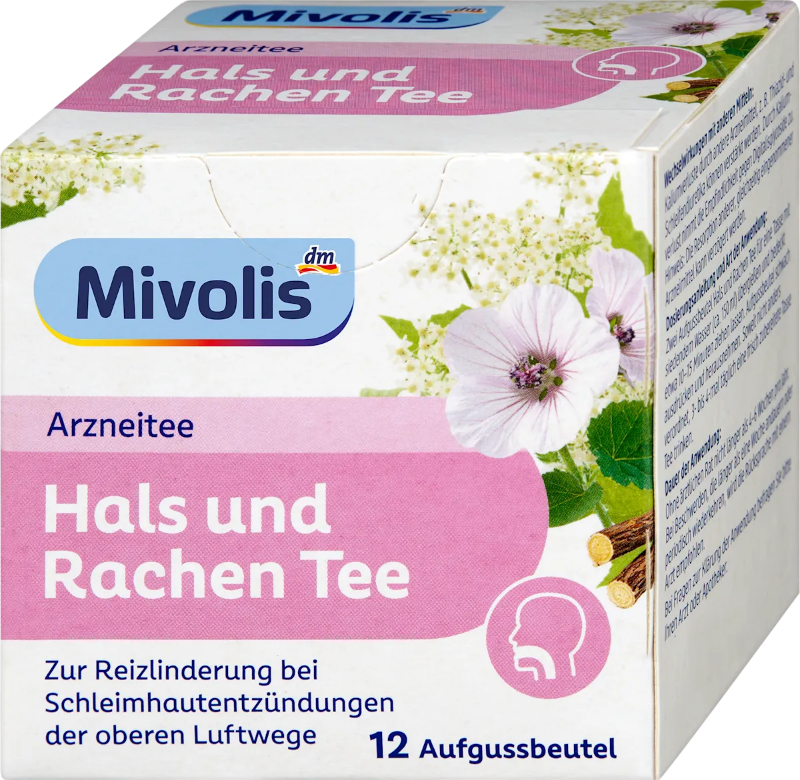 mivolis Arzneitee, Hals & Rachen Tee (12 Beutel), 18 g