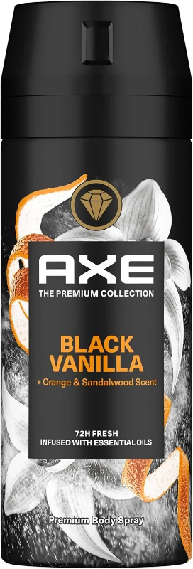 AXE Fine Fragrance Collection Premium Body Spray Black Vanilla with Orange, 250ml
