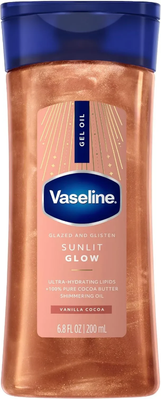 Vaseline Sunlit Glow Glowing Gel Oil Body Moisturizer - Vanilla & Cocoa, 6.8 oz