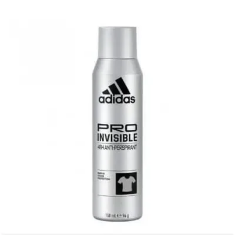Adidas Pro Invisible Deodorant Spray for Men - 48H Dry Protection, 150ml